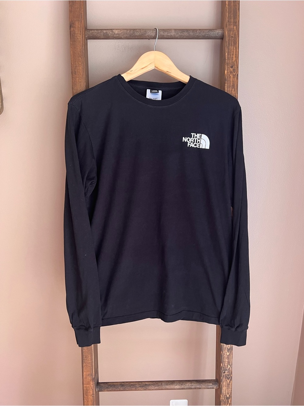 The North Face Men’s Long Sleeve Logo Tee - Black with White Logo